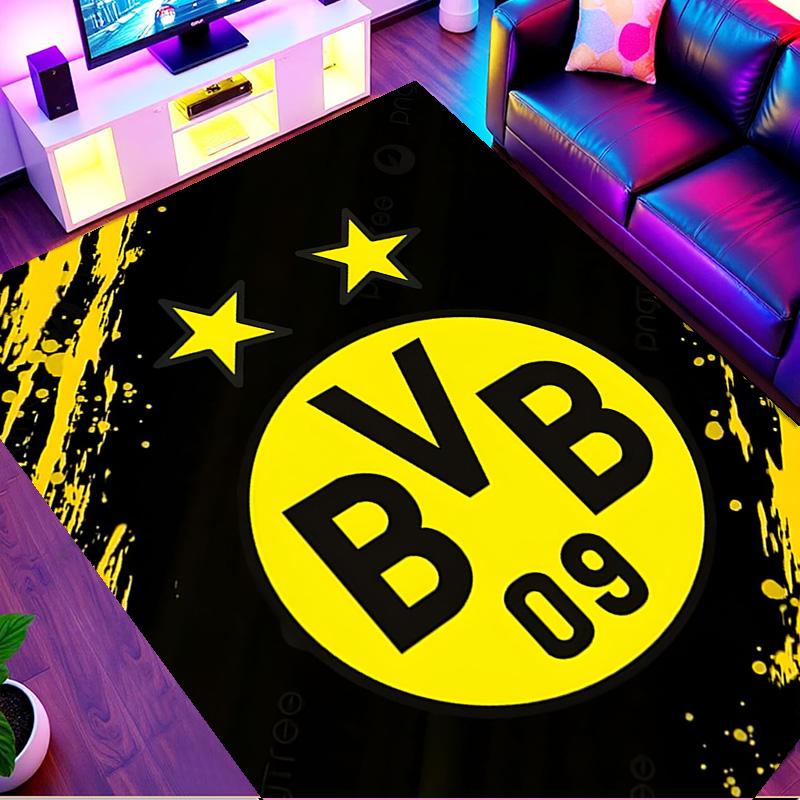 Borussia Dortmund Print Rug, Washable Floor Carpet, For Entryway Dorm Laundry Room Office Study, Home Decor Birthday Christmas Gift