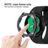 Diamond Case for Samsung Galaxy Watch 5/4 40mm 44mm Hollow Out Protective Shell Two Rows Bling Crystal Bumper Cover No Screen