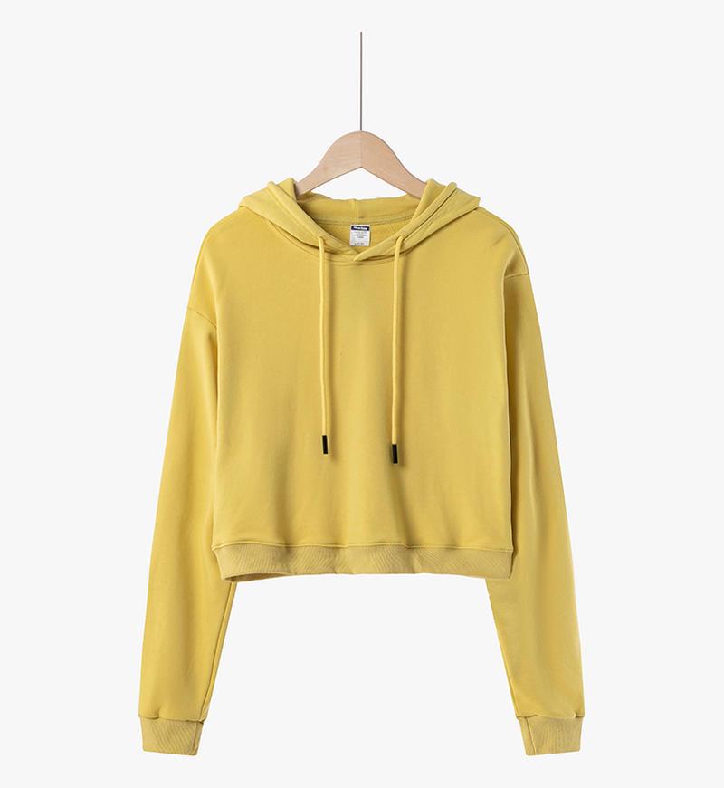 Women's American Style Short Round Neck Hoodie - Autumn/Winter Casual Loose Long Sleeve Slimming Top