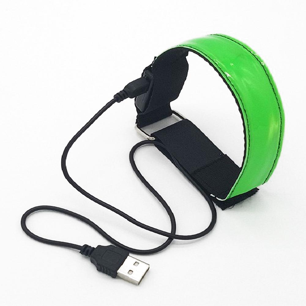 USB Rechargeable Running LED Armband Refective Bands Cycling Gear Night Safety Luminous Band for Joggers Bikers Walkers Concerts