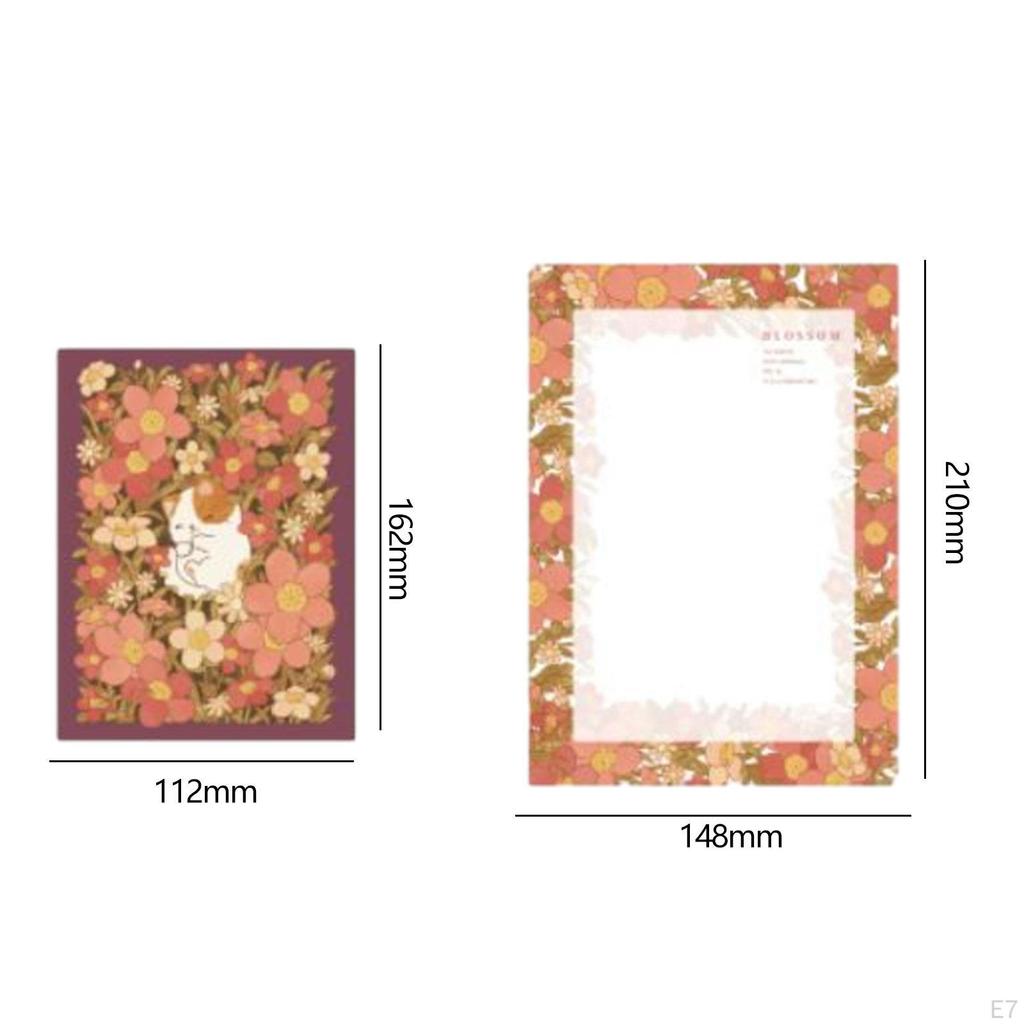 Elegant Floral Stationery Set with Lined Sheets and Matching Envelopes