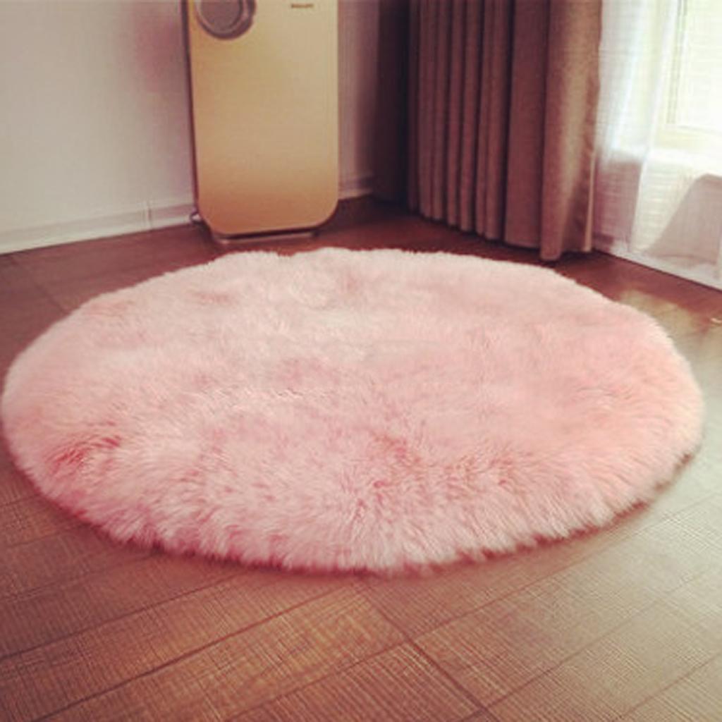 Artificial Sheepskin Rug Shaggy Fleece Fluffy Area Rug Washable Non Slip Mat for Kids Playroom Nursery Baby Crawling