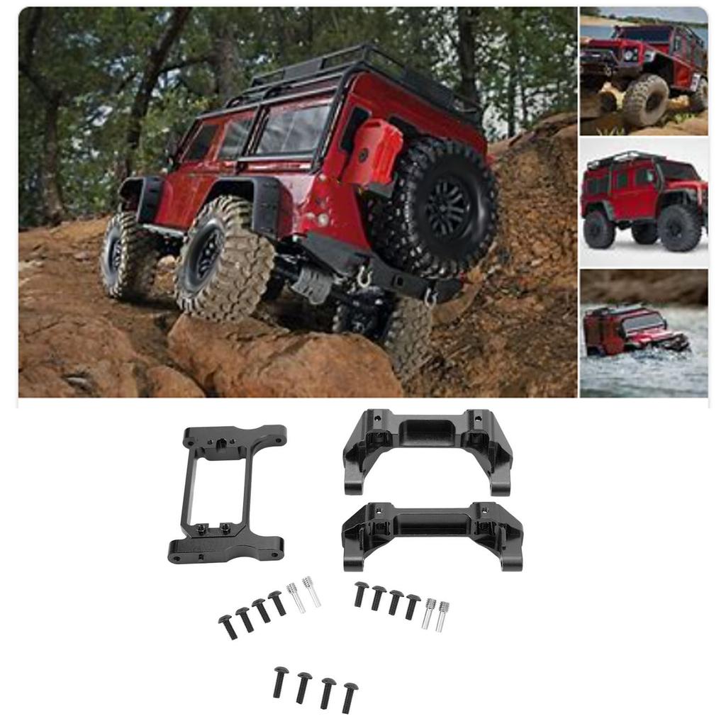 RC Front Rear Bumper Mount Servo Mount Set Aluminum Alloy Bumper Mount Servo Mount for   1Celsius10 RC Crawler Car