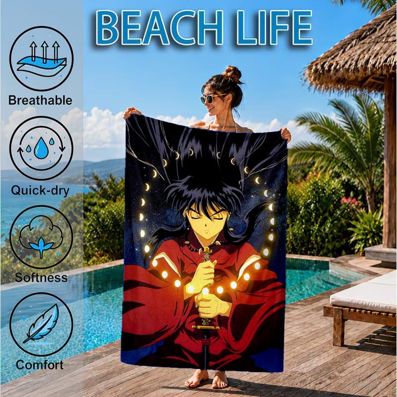 Anime Sessho-maru  Beach Towel, Microfiber Beach Towel, Perfect For Pool, Beach, Travel, Home Decor Beach Party Fan Gifts