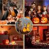 Skeleton and Ghost Bonfire Night Lamp, Halloween Ghost Skeleton Campfire Night Light, LED Ambience Nightlight Decorations for Desktop Bedside Living R