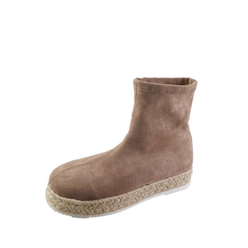 Женские осенне-зимние новые модные и простые повседневные короткие ботинки на толстой — фото 9