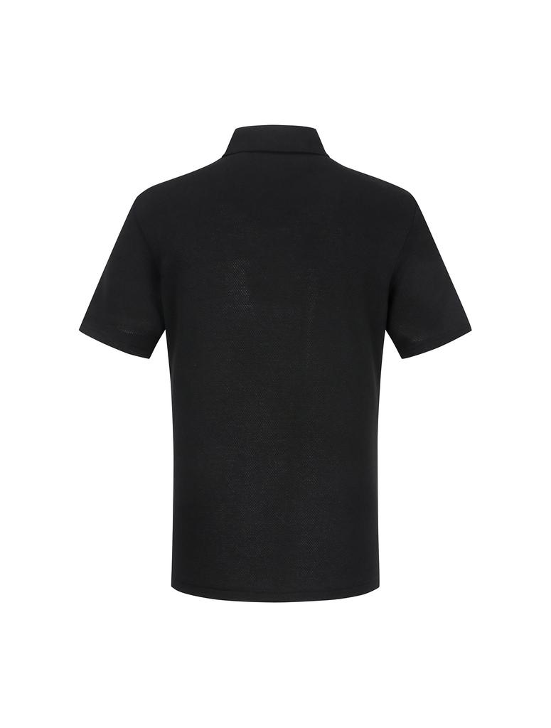 FERRAROMILANO Jersey Mesh Y-Collar T-Shirt Black (Am0Eks20539)