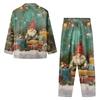 Женский рождественский комплект для дома с длинным рукавом и длинными брюками