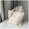 Korean Floral Canvas Tote Bag - Large Capacity Mori Style Shoulder Handbag 2025