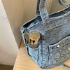 Vintage Haftowana Jeansowa Torba Tote dla Kobiet Duża Pojemność Casualowa Torba na Ramię