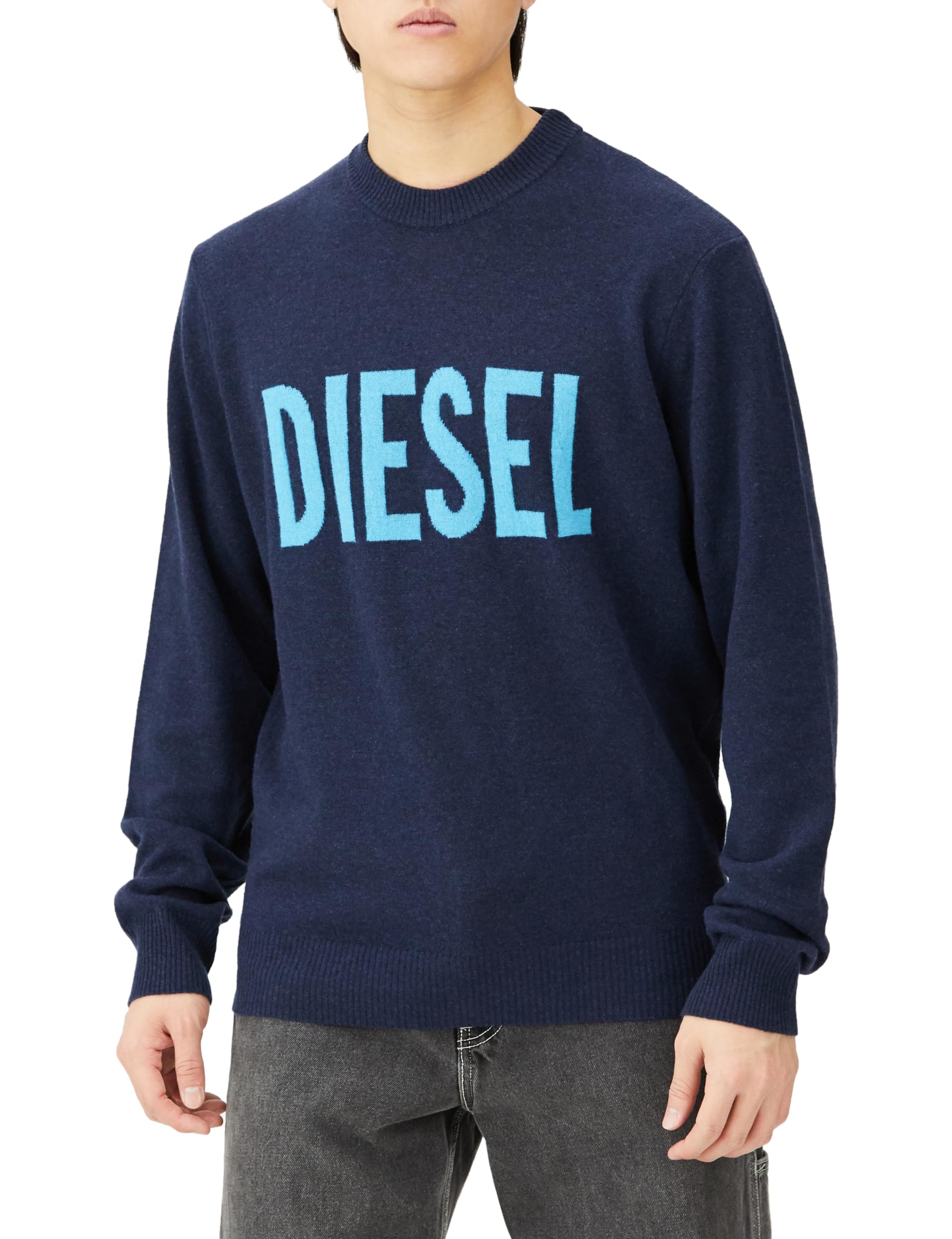 

Knit KNITWEAR XL Navy A13795RJHAR RG8BR [Diesel] Men s K-CREWNECK-OUT