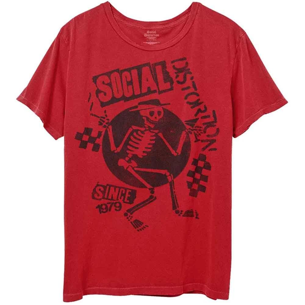 Social Distortion T Shirt Speakeasy Checkerboard Band Logo Official Red XL 2XL