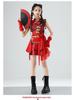 Chinese Red Dragon Jazz Dance Skirt Set - Girls' Fashion Show & Street Dance Costume