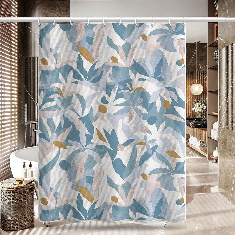 Bathroom Thickened Waterproof Curtain Mildew Proof Shower Curtain Shower Partition Curtain Shower Curtain Bathroom Curtain Free Perforation