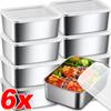 1-6Pcs Stainless Steel Food Storage Container Fresh-keeping Boxes for Outdoor Picnics Refrigerator Storage and Kitchen Tidying