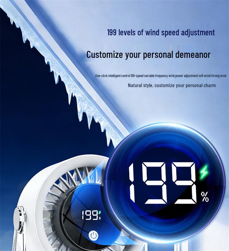 High-Speed Turbo Rechargeable Wall-Mounted/Desktop Fan for Kitchen & Outdoor Use