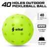 Srikel Outdoor Pickleball - USAPA Approved, Seamless Rotomold Design for Durability, 4-Pack Greens, 40 Holes of Crack-Resistant Pickleball for
