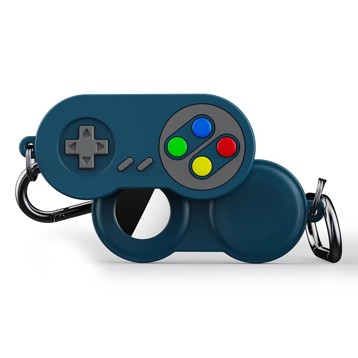 

For Apple AirTag Protective Sleeve Retro Game Console Shape Silicone Case Blackish Green