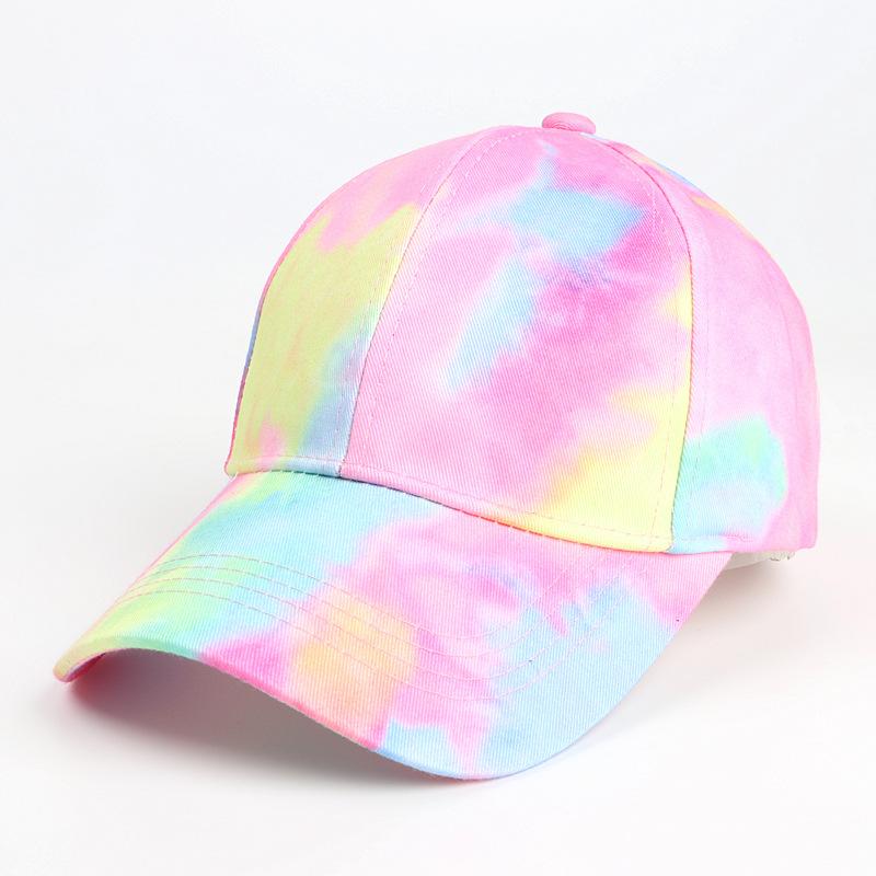 New Fashion Women Tie Dye Cap Multicolor Irregular Print Baseball Cap Female Outdoor Streetwear Summer Baseball Hats
