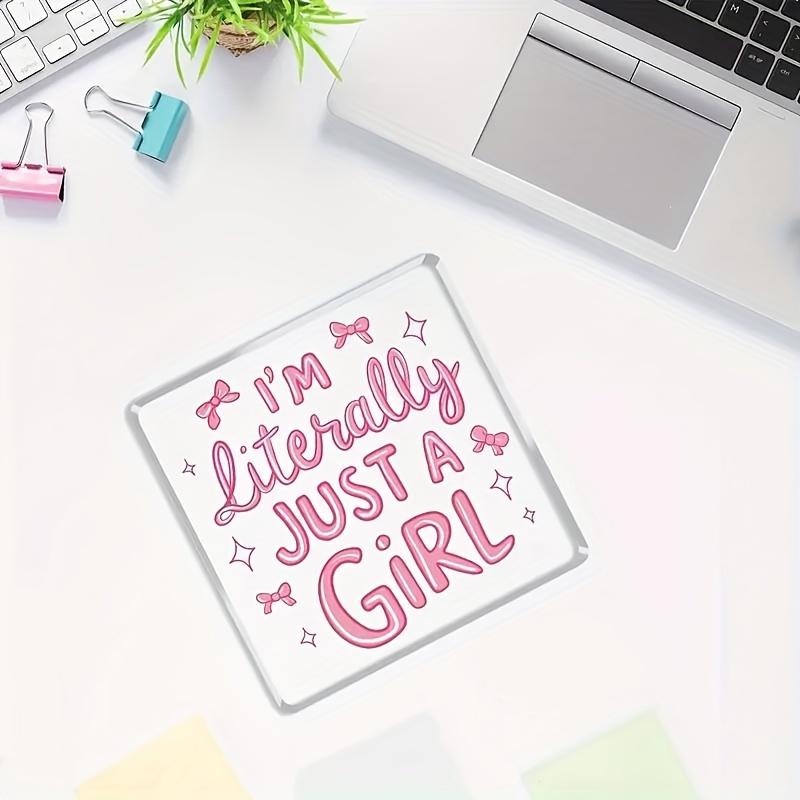 Design Featuring A Pink Room Decor, An Inspirational Gift for Women, Playful Aesthetic with Bow Dorm Decor, Female Office Decoration 