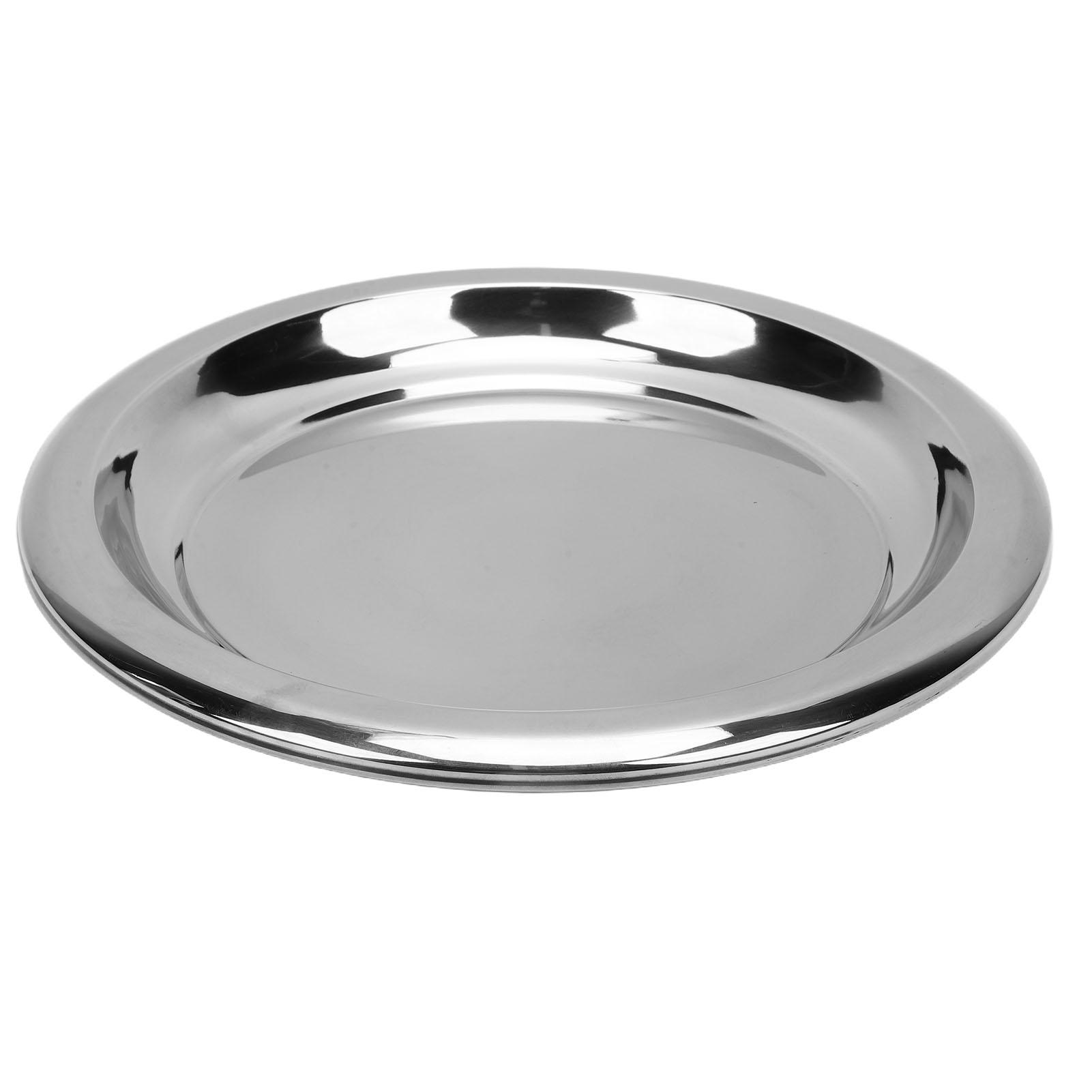

Round Serving Tray Stainless Steel Serving Platter European Round Decorative Tray for Coffee Table Bar Party