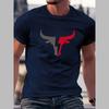 New Summer Men's Fashion T-shirt Personality Bull Printed Men's T-shirt Top