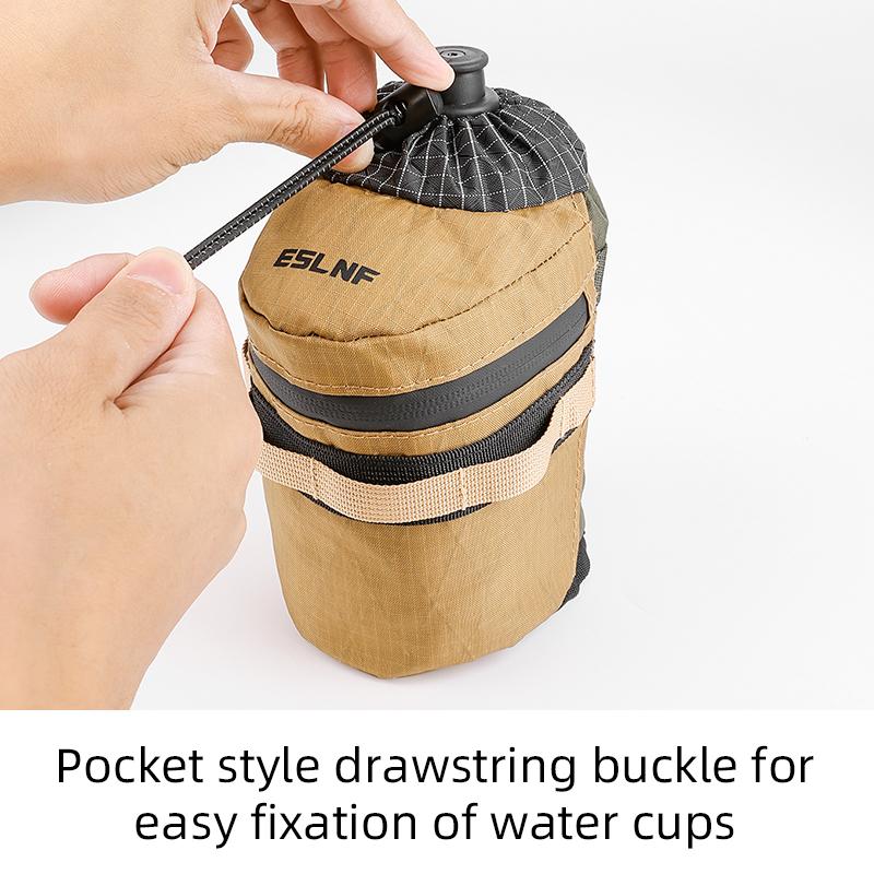 ESLNF High-Quality Bicycle Front Rack Water Bottle Bag - Retractable Cord Tightening Design Durable Cycling Storage Bag for Bike