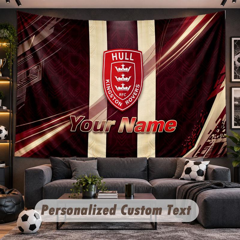 Wall Hanging Tapestry Custom NameHull KR Pattern Personalized Printed Fabric Wall Decor
