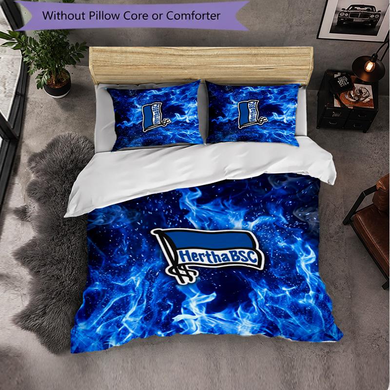 Hertha BSC FC Biancheria da Letto a Tema Set 3 Pezzi Copripiumino Biancheria da Letto Decorativa Per Stanza Adolescenti Decorazione Casa