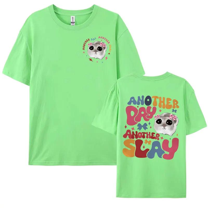 Funny Another Day Another Slay Print Tshirt Cute Trendy Hamster Meme Tshirts Men Womens Summer Casual 100 Cotton T Shirt Tops