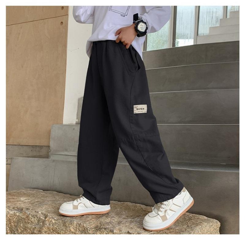 Pantalones Largos Cargo Casuales Lisos Sueltos para Niños