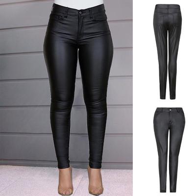 black high waisted latex pants