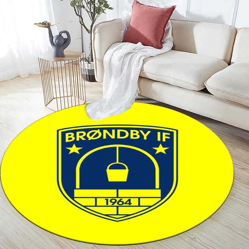 Brondby IF pattern round rug,Carpet Rug for Living Room Bedroom Playroom ,Non-slip Floor Mat,Holiday Gifts and Birthday Gifts.