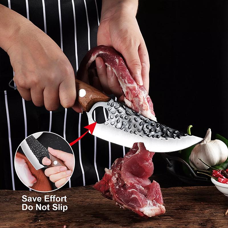 1.5mm Thick Stainless Steel Boning Knife Sharp Dividing Knife Carving Knife Special Kitchen Knife Dicing and Boning Multi-purpose Knife