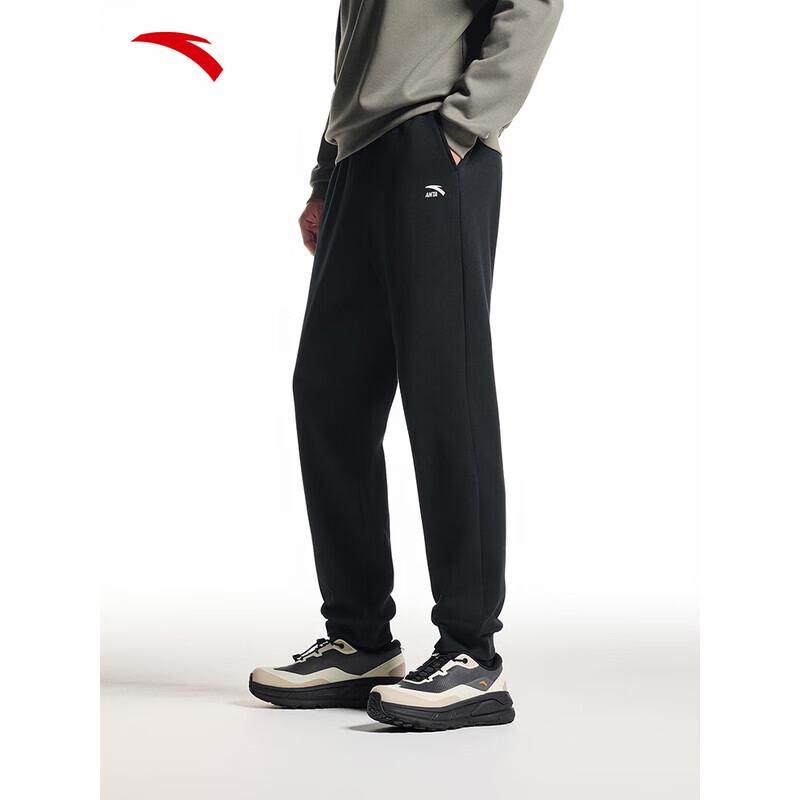 ANTA Men s Autumn Knit Loose Straight Cuffed Sweatpants 185/2XL базовый черный