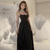 2025 European Beautiful Women's Style, Fashionable and Sexy Thin Shoulder Straps Backless Long Solid Color Elegant Dress, Foreign Trade Women's Clothi