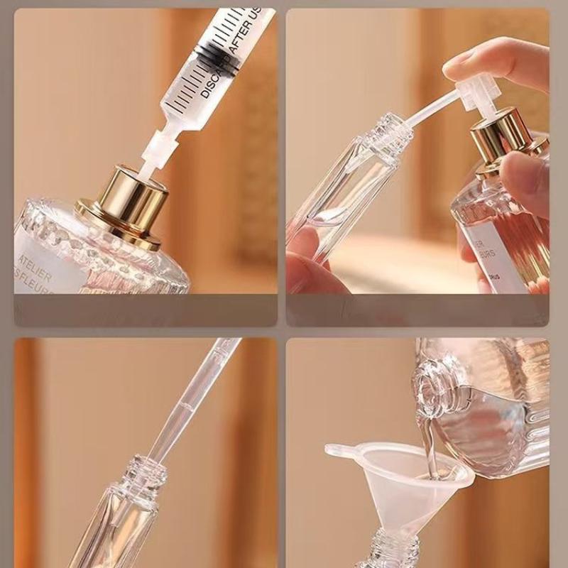 Multi-Functional Perfume Refill Tools Set Food Safe Plastic Syringe Dropper Funnel for Travel Small Bottle Refill