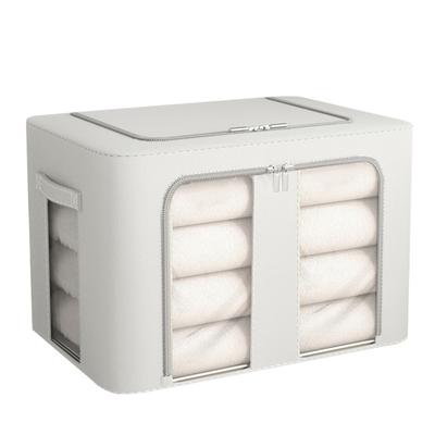 Collapsible Stackable Storage Box Oxford Cloth Closet Organizer Clothes Storage Container Bin with Clear Window Carry