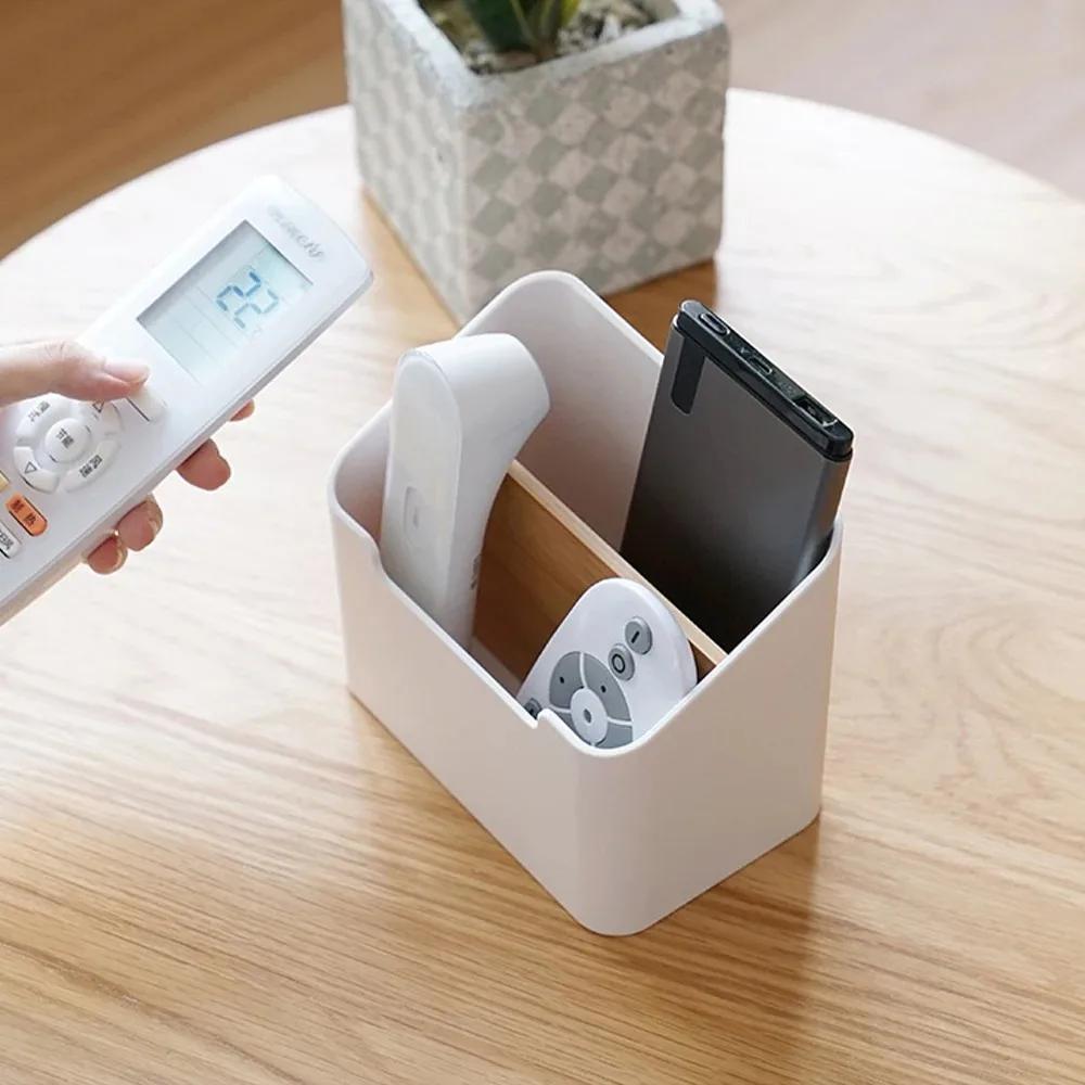 Bamboo Wood Desktop Storage Box with Removable Partitions 2/4 Grids Multi Purpose Organizer,Christmas Gift Storage,  Containers