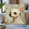 Dog Portrait Pillowcase Cushion Cover Chihuahua Pet Art Lover Gift Throw Pillow Decorative Home Decor 40x40cm Size