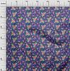 oneOone Cotton Poplin Dark Purple Fabric Kids Floral Quilting Supplies Print Sewing Fabric By The Yard 42 Inch