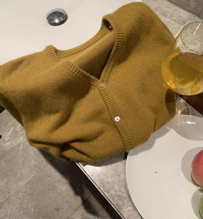 Autumn/Winter '23 Women's Korean V-Neck Pure Wool Cardigan Sweater