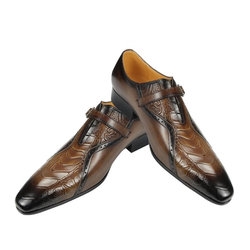 

Fashion Premium Quality Men s Oxfords Genuine Leather Shoes for Mens Soft Formal Office Party & Wedding Hot Sale Rubber Sole Dress Shoes 50 коричневый