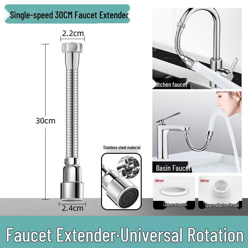 Universal Anti-Splash Faucet Extender with Rotating Joint for Balcony Use