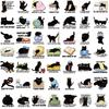 50PCS Black Cat Quote Sticker Phone Vinyl Scrapbooking Phone Laptop Luggage Phone Decals Cartoon Skateboard Decals Sticker
