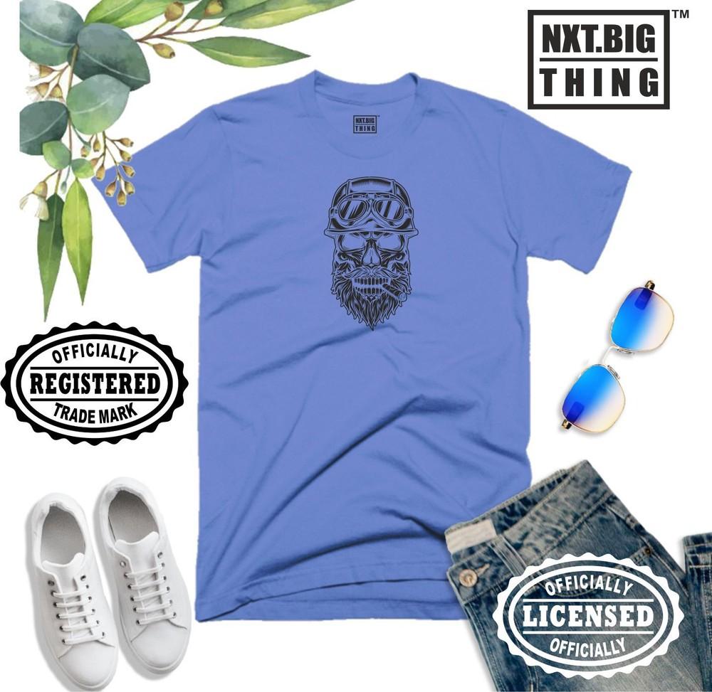 Bearded Skull T Shirt Bike Biker Ride Race Dead Motorbike Motorcycle Chopper Top M