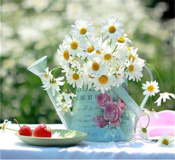 

RUOPOTY картина по номерам маргаритка уникальный подарок DIY рамка ручная роспись настенная краска по номерам цветок для гостиной 40x50cm NO Frame