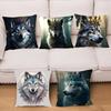 1pc Animal Wolf King Pillow Case Square Bedroom Sofa Leisure Comfort Cushion Car Living Room Home Decoration