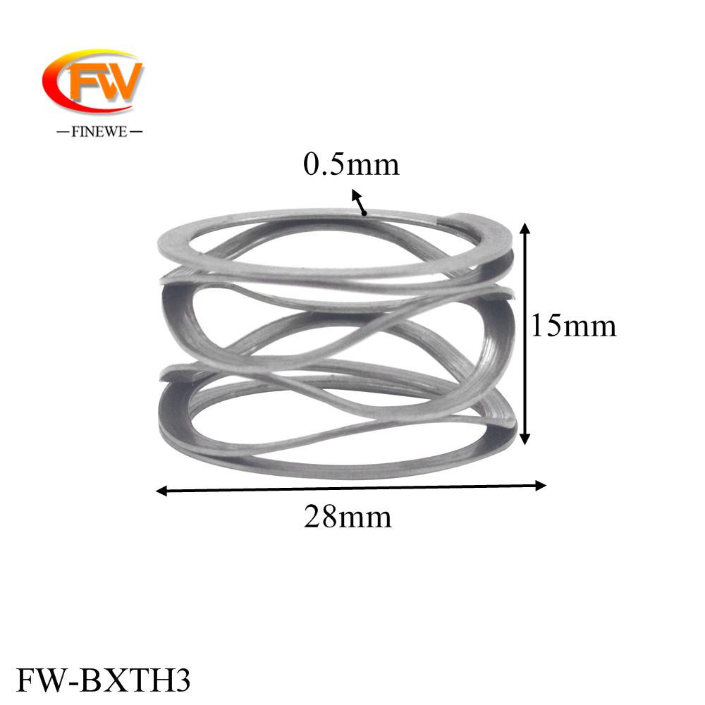 FINEWE Stainless Steel 0.5mm X 28mm OD Multi Wave Compression Springs Wave Springs