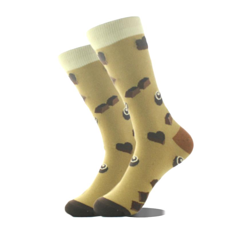 Happy Design Ctue Funny Socks Men Animals Food Pattern Sokken  Divertidos Jacquard Calcetines Unisex Hip Hop Skateboard Sox